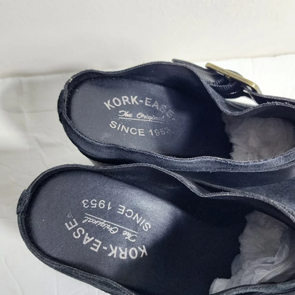 Kork-Ease Womens Shanaya Black Mules Size 10M Suede  Shoes Closed Toe - Picture 5 of 9